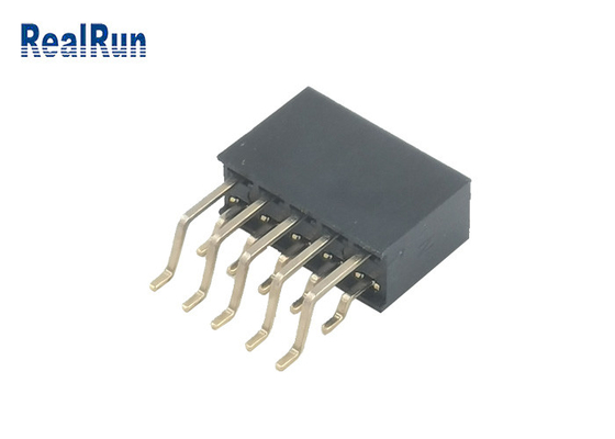 2.54mm女性ヘッダーのソケット2の列PA6T 2x5P直角SMTの金のコネクター