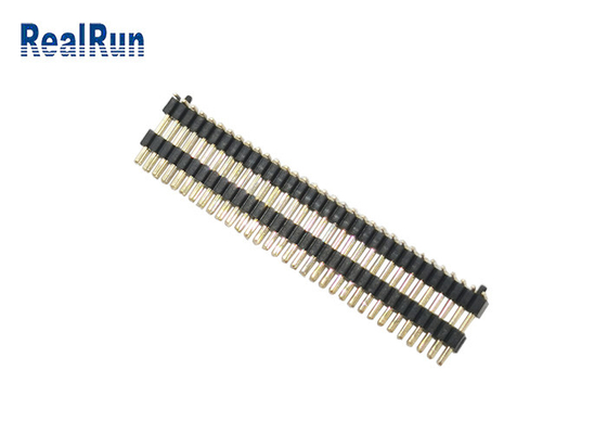 ポストの二重層のプラスチックを持つPA6Tの金のフラッシュ1.0mm PinヘッダーのコネクターSMTの男性2X33p