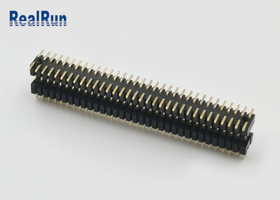 ポストの二重層のプラスチックを持つPA6Tの金のフラッシュ1.0mm PinヘッダーのコネクターSMTの男性2X33p