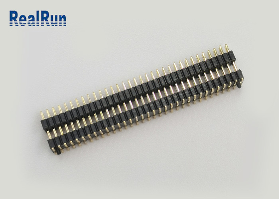 ポストの二重層のプラスチックを持つPA6Tの金のフラッシュ1.0mm PinヘッダーのコネクターSMTの男性2X33p