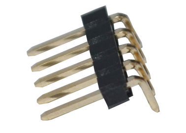 5 ピンヘッダーのコネクター2.54mmの単一の列の黒直角PCBヘッダー
