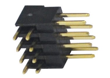 2.54mm 500VAC Pinヘッダーのコネクターの直角の絶縁体PA6T 3A