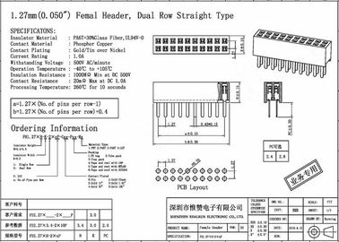 20のピン PCB板のための女性ヘッダーのコネクターの単一の列のまっすぐな180の程度