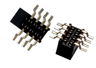 8つのピン女性ヘッダーのコネクター1.27mm x 3.4mmの単一の列SMTのタイプ黒