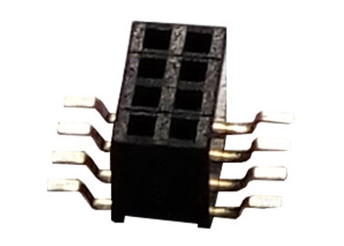8つのピン女性ヘッダーのコネクター1.27mm x 3.4mmの単一の列SMTのタイプ黒