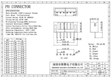 女性PA6Tの絶縁体材料2.0 Mmのピッチ直角ヘッダーのコネクター