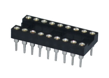 円形の穴2.54mm ICのソケット18Pまっすぐなピンヘッダーのコネクター180度