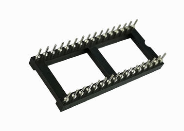真鍮のソケットIC 16 ピン 180°Twoの列2.54mmピッチ7.62のカードの縁のコネクター