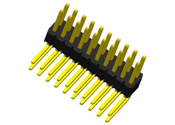 穴PCBのコネクターPA6Tを通って直角の1.27mm UL94V-0