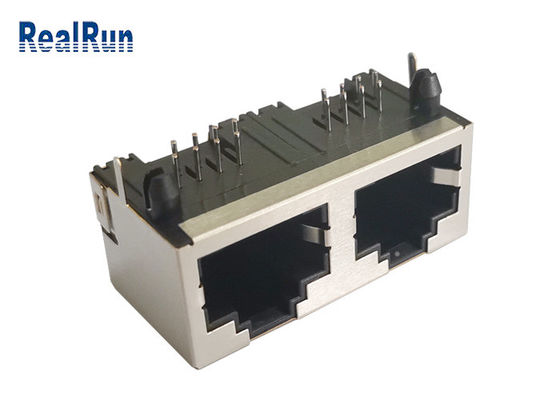 RJ45権利8P8C PCBの台紙のモジュラー ジャックの金属はモジュラー ジャックを保護した