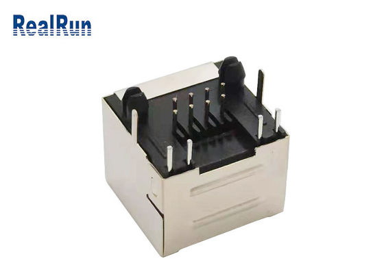 PA46 8P8Cのモジュラー金属の盾とのRJ45メス コネクタPBT