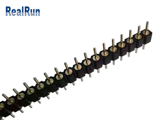 2.54mmのすくいPCBの円形Pin男性ヘッダーの金の末端のコネクター
