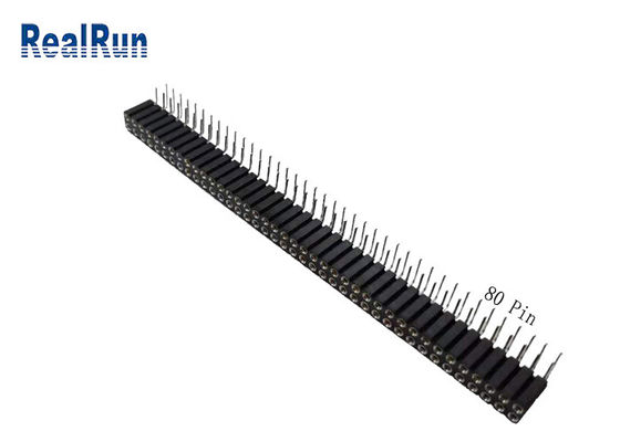 UL94V-0 2.54mm円形の女性Pinヘッダー直角の80のPin SGS