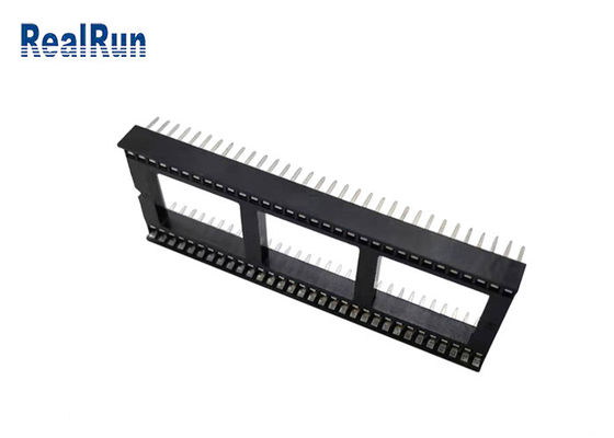 PCB 64P 1.778mm ICのテキストのソケットのコネクターのすくいPBT UL94V-0の蛍光体青銅
