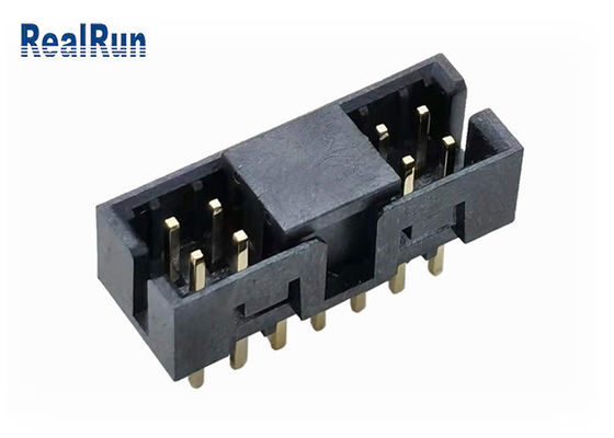 PBT H6.4 30% GFの倍の列箱ヘッダーUL94V-0 14P IDCのソケットの黄銅
