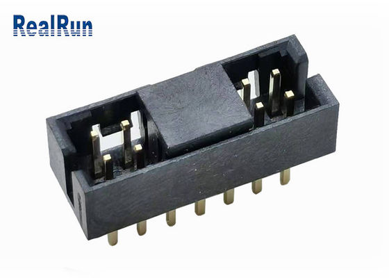 PBT H6.4 30% GFの倍の列箱ヘッダーUL94V-0 14P IDCのソケットの黄銅