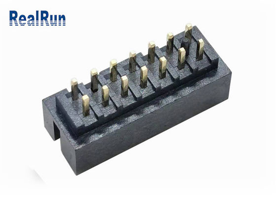 PBT H6.4 30% GFの倍の列箱ヘッダーUL94V-0 14P IDCのソケットの黄銅