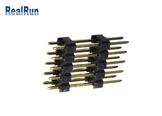 0.75A PBT PinヘッダーのConnecto UL94V-0の真鍮の二重列2.54mm SGS