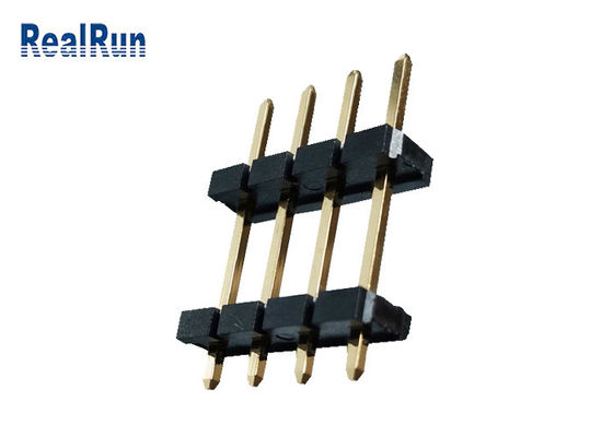 PBT LCP真鍮Pinヘッダーのコネクター1*4Pの二重列ヘッダーのコネクターUL94V-0