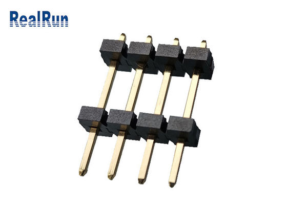 PBT LCP真鍮Pinヘッダーのコネクター1*4Pの二重列ヘッダーのコネクターUL94V-0