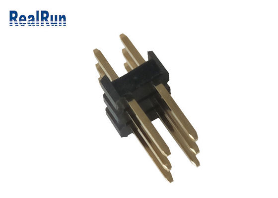 3.0A 6Pの男性のすくいPinヘッダーの黒PA6Tの黄銅2.54mmピッチの二重まっすぐ