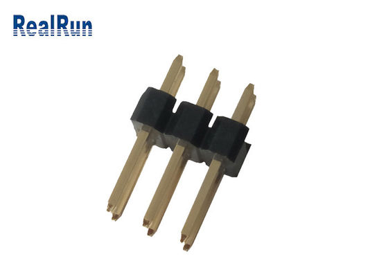 3.0A 6Pの男性のすくいPinヘッダーの黒PA6Tの黄銅2.54mmピッチの二重まっすぐ