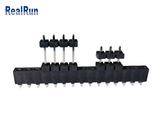 PBT LCP PCBヘッダーのコネクターの単一の列のAuの錫3.96mmピッチDC500V