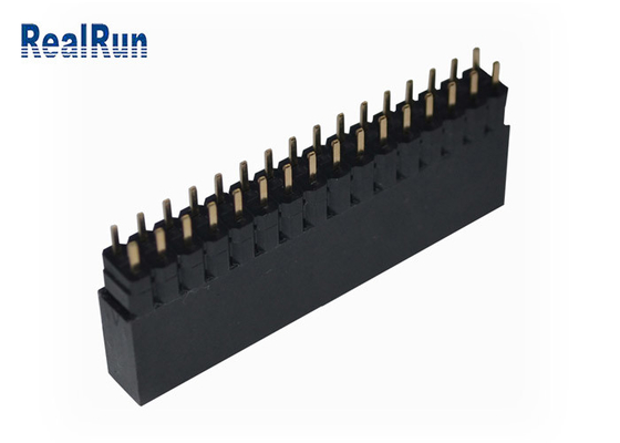 VCD 0.1&quot; DC500V PCBの女性ヘッダーの二重列32P Golded PA6T