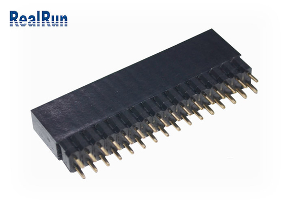 VCD 0.1&quot; DC500V PCBの女性ヘッダーの二重列32P Golded PA6T