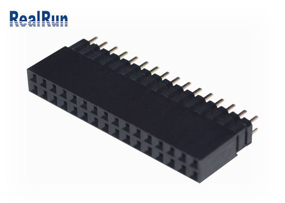 VCD 0.1&quot; DC500V PCBの女性ヘッダーの二重列32P Golded PA6T