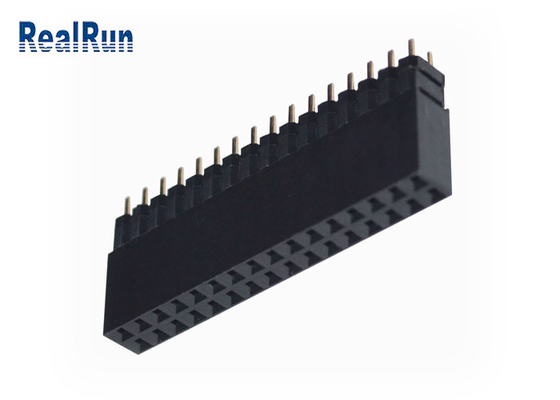 VCD 0.1&quot; DC500V PCBの女性ヘッダーの二重列32P Golded PA6T