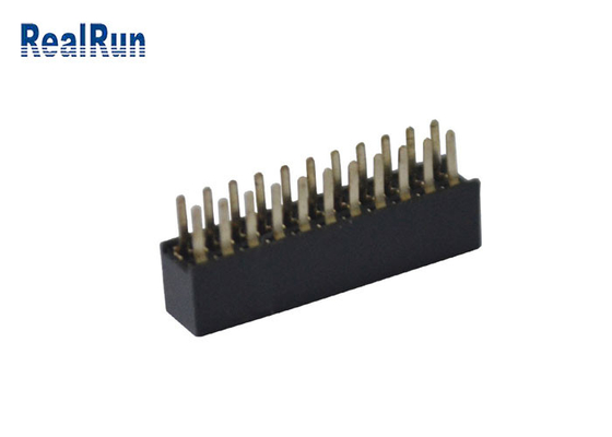 PA6T PBTコネクターの女性の二重列ヘッダーのコネクター2X11Pに乗る180度板