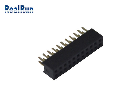 PA6T PBTコネクターの女性の二重列ヘッダーのコネクター2X11Pに乗る180度板