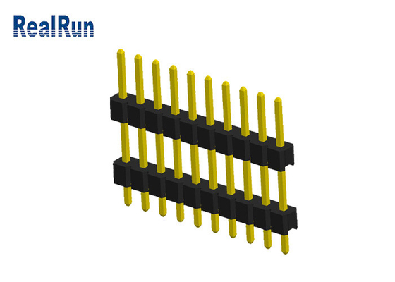 PCBのための二重プラスチック10P男性Pinヘッダーのコネクター0.1のインチPA6T PBT PA46