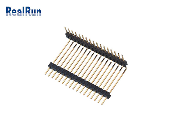 PA6T 2.54 17P Pinヘッダーのコネクターは90度の直角のすくいの金二重プラスチックをめっきした