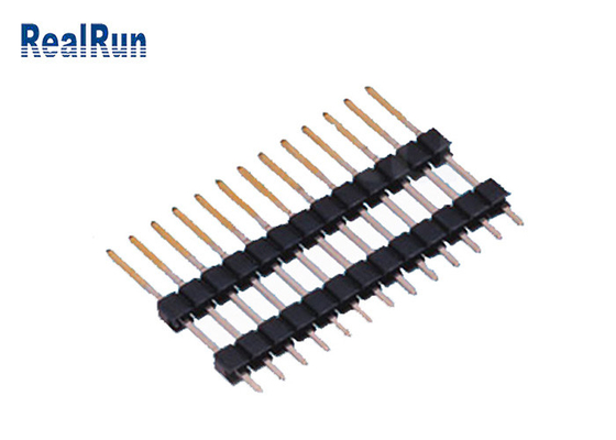 PCB 2.54 Pinヘッダーの二重プラスチックすくいのタイプ13位置の単一の列の金はめっきした
