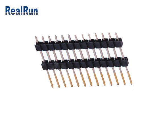 PCB 2.54 Pinヘッダーの二重プラスチックすくいのタイプ13位置の単一の列の金はめっきした