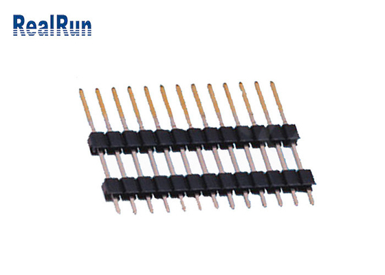 PCB 2.54 Pinヘッダーの二重プラスチックすくいのタイプ13位置の単一の列の金はめっきした