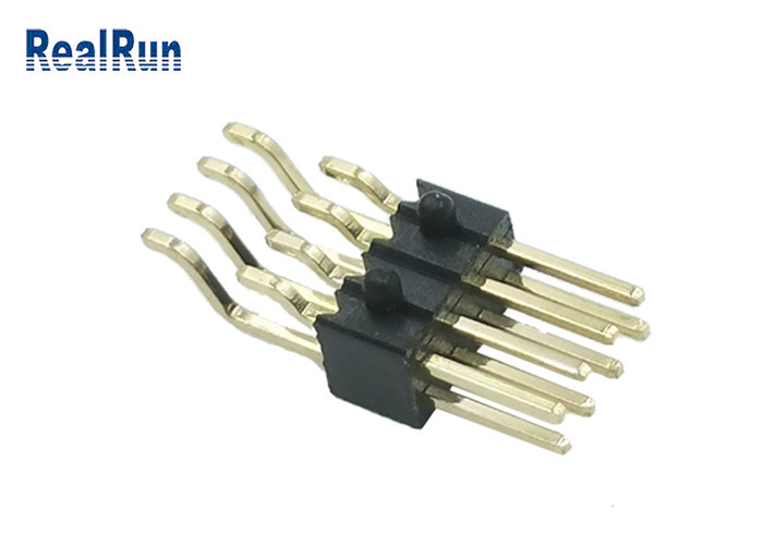 ポストPCB男性板1.27ピッチが付いている直角SMT Pinヘッダー2x4Pの黄銅の金のコネクター