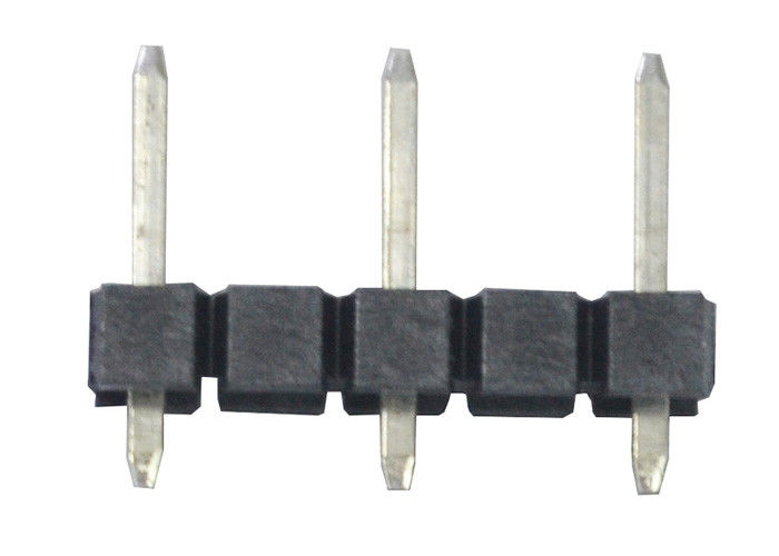 まっすぐな単一の列ピンヘッダー180度のタイプ黒3.96 Mmピッチのコネクター