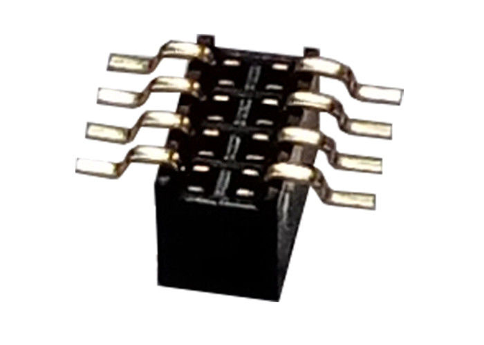8つのピン女性ヘッダーのコネクター1.27mm x 3.4mmの単一の列SMTのタイプ黒