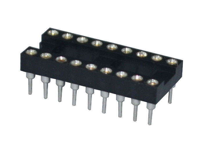 円形の穴2.54mm ICのソケット18Pまっすぐなピンヘッダーのコネクター180度