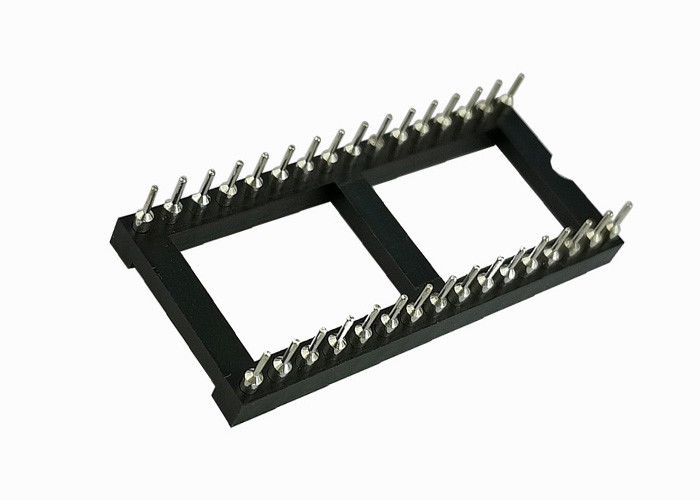 真鍮のソケットIC 16 ピン 180°Twoの列2.54mmピッチ7.62のカードの縁のコネクター