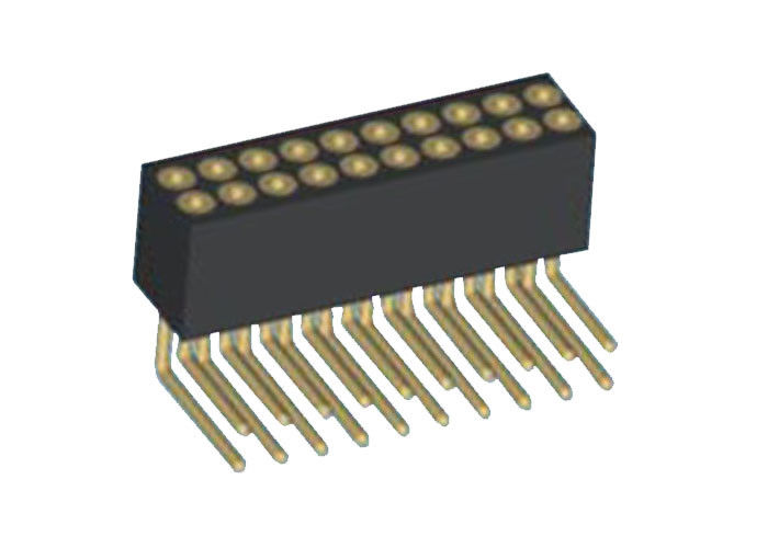 1.27mmの二重列女性ヘッダー直角PCB板コネクター20 ピン