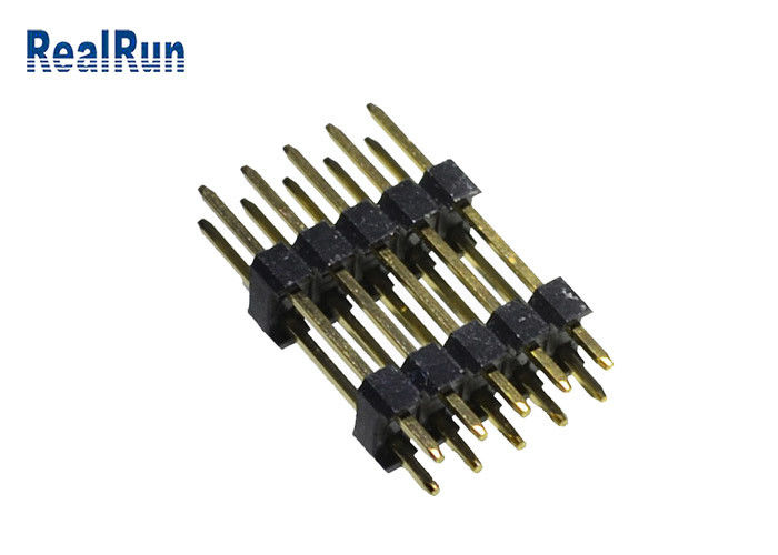 0.75A PBT PinヘッダーのConnecto UL94V-0の真鍮の二重列2.54mm SGS