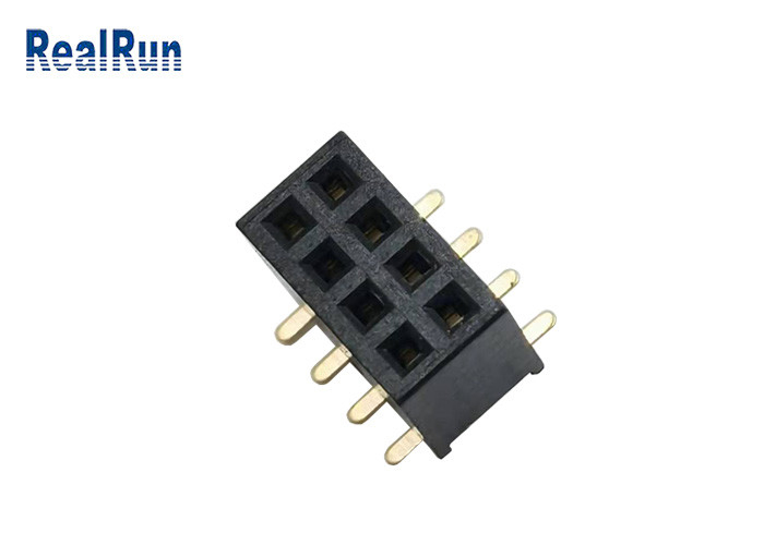 500VAC PA6T女性ヘッダーSMTのコネクター2*4pの金1u」UL94v-0 H4.3mm LCP