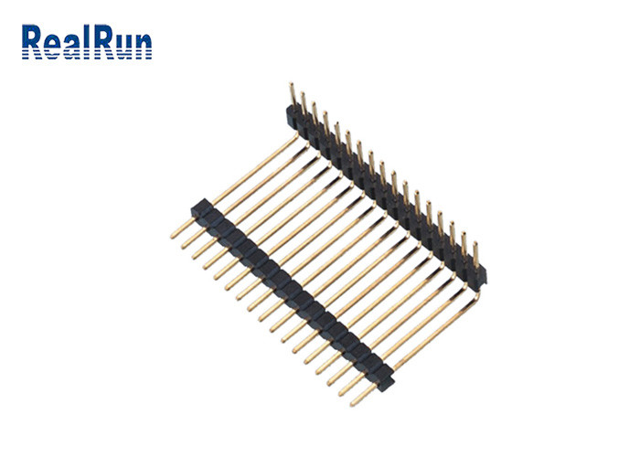 PA6T 2.54 17P Pinヘッダーのコネクターは90度の直角のすくいの金二重プラスチックをめっきした